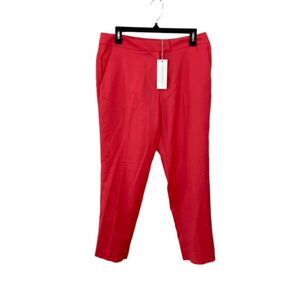 NWT Tanya Taylor Smith Wool Straight Leg Pants in Poppy Red Size 8
